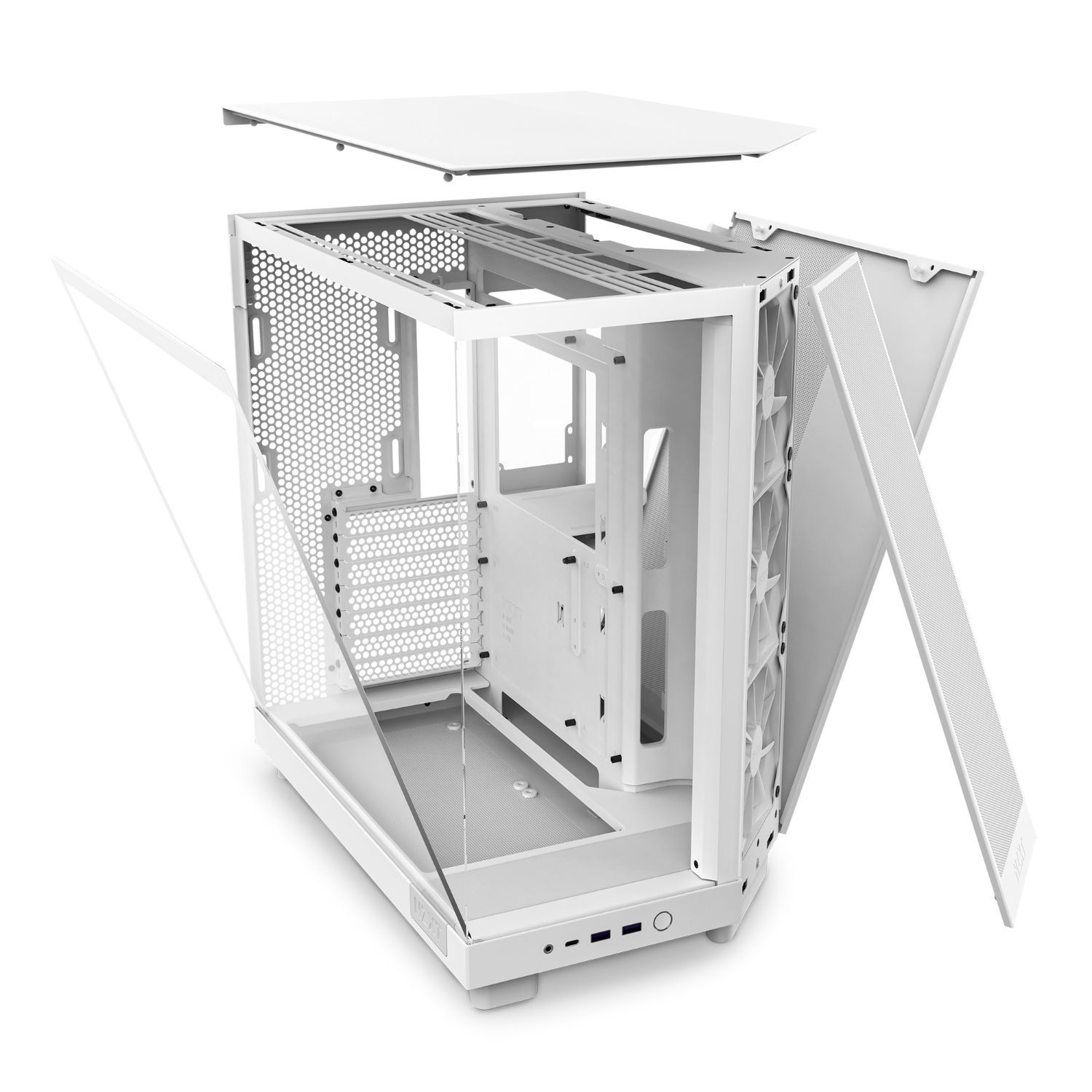 CC-H61FW-01 - Caja NZXT H6 Flow Panel Lateral de Cristal Templado 2xUSB-A 3.0 1xUSB-C 3.1 ATX mATX Mini-ITX Blanca (CC-H61FW-01)