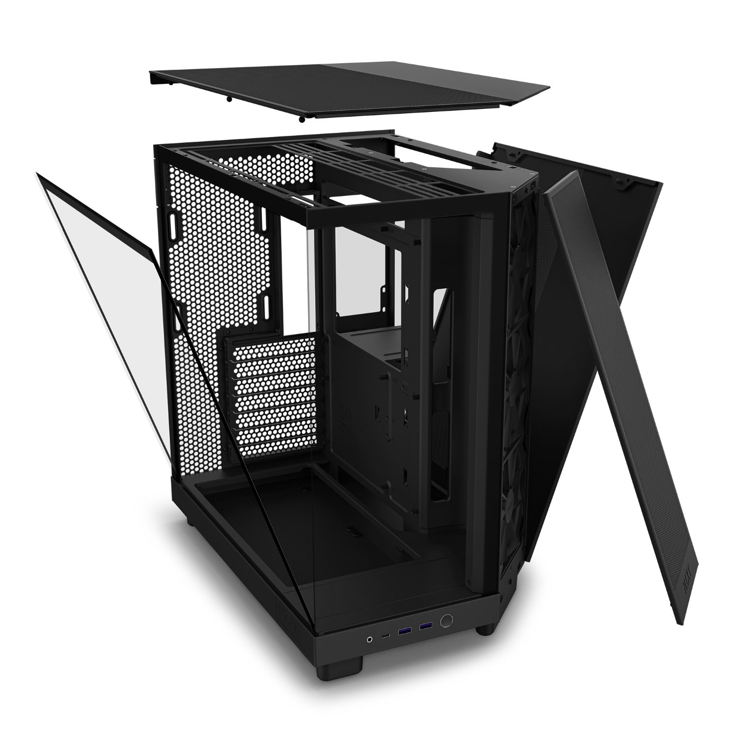 CC-H61FB-01 - Caja NZXT H6 Flow Panel Lateral de Cristal Templado 2xUSB-A 3.0 1xUSB-C 3.1 ATX mATX Mini-ITX Negra (CC-H61FB-01)