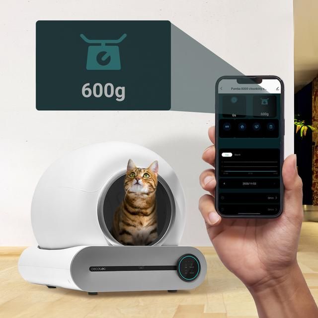09567 - Arenero con autolimpieza CECOTEC Pumba 8000 CleanKitty Smart, triple sistema de desodorizacin, control por wifi(09567)