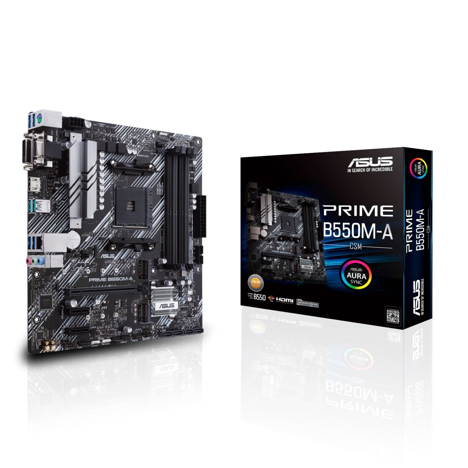 90MB14I0-M0EAYC - ASUS B550M-A/CSM: (AM4) 4DDR4 HDMI DVI uSB3.2-A 4SATA3 mATX