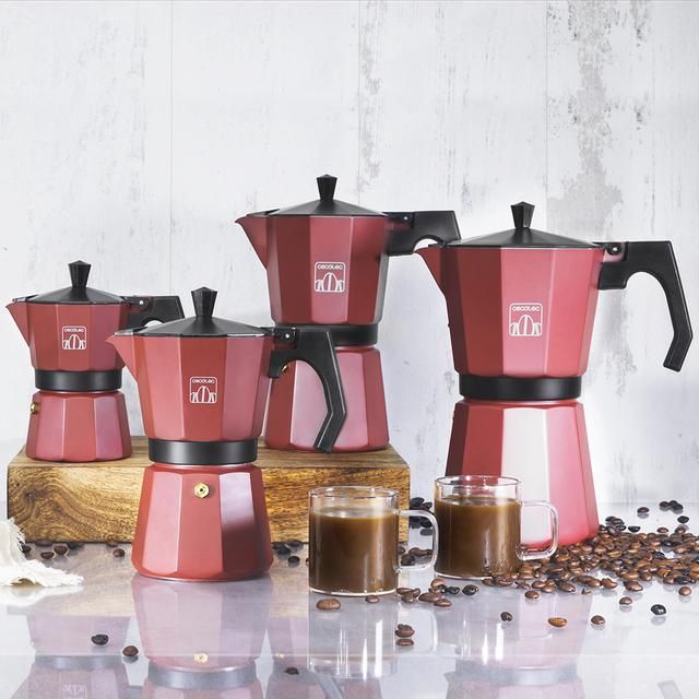 01608 - Cafetera Italiana CECOTEC MokClassic 300 Garnet Aluminio Fundido 3 Tazas de Caf (01608)