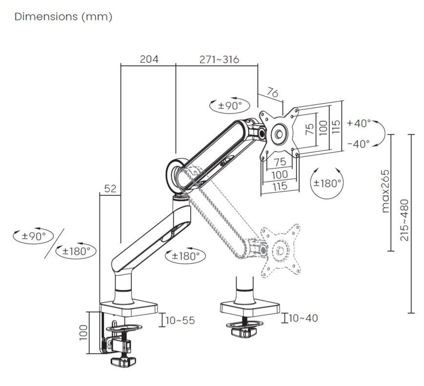 EQ650184 - Soporte Mesa EQUIP 1Brazo 17