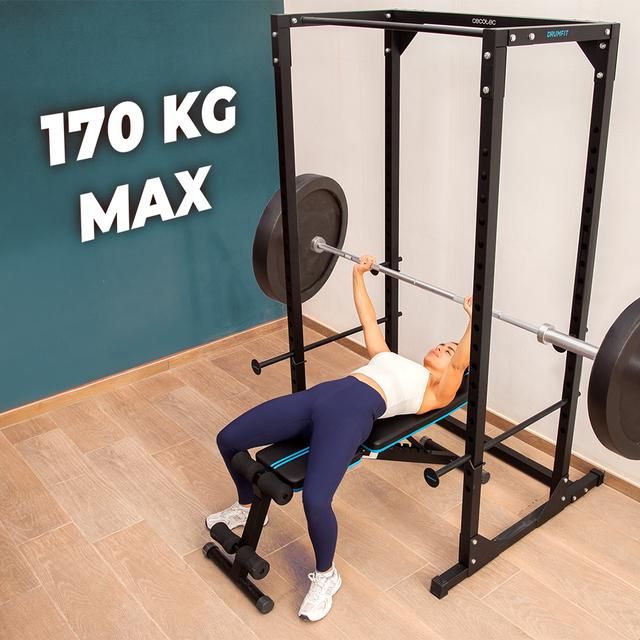 07188 - Banco de musculacin CECOTEC Drumfit SetUp 7000, para pesas acolchado, plegable, ajustable en 7 niveles y reclinable 180(07188)