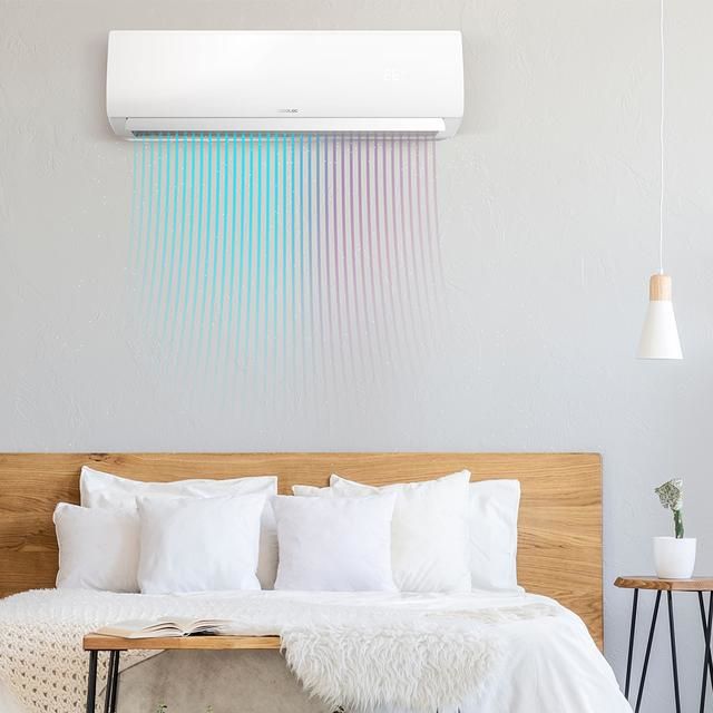 08182 - A.C. Split CECOTEC AirClima 12000 Smartfresh, 3000 frigoras 12000 BTU con bomba de calor, mando a distancia y pantalla LED. Sistema Inverter. 5 modos y 8 velocidades. Deshumidificacin diaria de 28,8 L/ da y rea de cobertura de 22 m2. (08182)