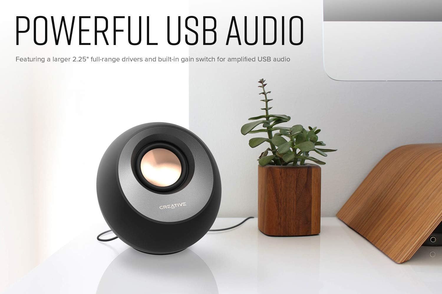 51MF1700AA000 - Altavoces Creative Pebble V3 2x8W 2.0 USB-C Bluetooth 5.0 Entrada Auxiliar Negros (51MF1700AA000)