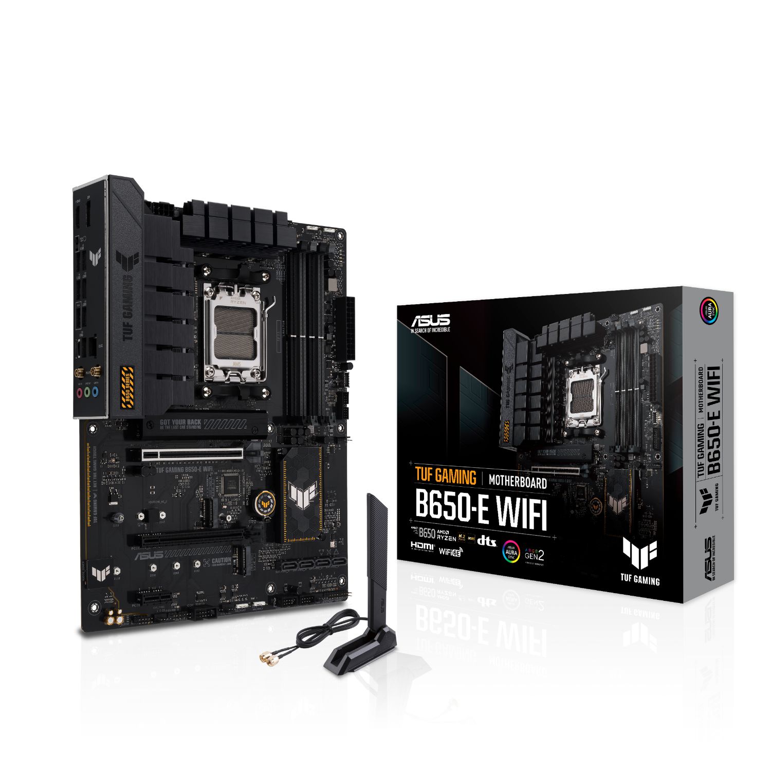 90MB1GT0-M0EAY0 - ASUS TUF GAMING B650-E WIFI:(AM5) 4DDR5 M.2 SATA3 PCIe USB 2.0 USB-A 3.0/3.1 DP HDMI RJ45 ATX 7.1 WiFi 6 Bluetooth 5.3 Gigabit Ethernet 2.5