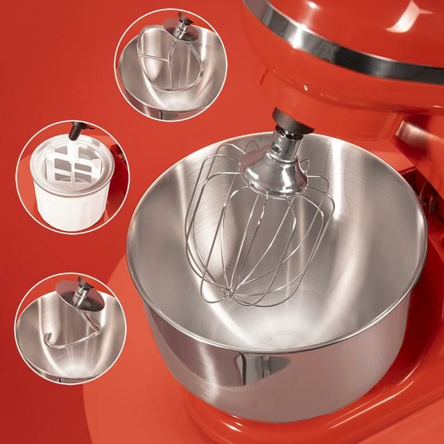 03903 - Batidora CECOTEC Amasadora Cecomixer Merengue 5L 1200 Ice-Cream Red, con 5 funciones, diseo elegante y accesorios para batir y amasar. Incluye funcin para hacer helado.(03903)