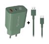 Foto de Cargador NUBBEH Bhoot 30W Cable USB-A/C 60W 1.5m Verde