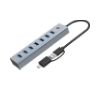 Foto de Hub CONCEPTRONIC USB-C 3.0 a 7xUSB-A Gris (HUBBIES21G)