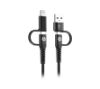 Foto de Cable CELLY Usb-C a Usb-C +Adap. Usb-A/Ligh(USBC4IN1BK)