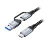 Foto de Cable EQUIP USB-C a USB-C 100W + Adap USB-A 1m (128431)