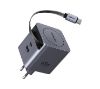 Foto de Cargador Ugreen GaN 65W Cable Retr�ctil Gris (65825)