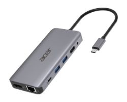 HP.DSCAB.009 - Docking Station Acer USB-C 3.0 12 en 1 2xUSB 2.0 2xUSB-A 3.0 1xSD/mSD 2xHDMI 1xDP 1xRJ45 1x3.5mm Ethernet GbE Plata (HP.DSCAB.009)
