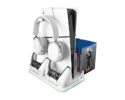 MPS5-B2 - Soporte Mars Gaming Multifuncin RGB para PS5 Blanco (MPS5-B2)