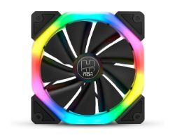 OUT0504 - Ventilador NOX 120mm RGB Negro (NXHUMMERDFAN) (OUT504). Buen estado. Caja Deteriorada. Completo. (OUTLET)