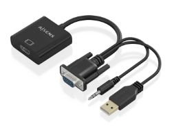 A115-0872 - Conversor AISENS HDMI A/H a VGA/3.5mm/USB-A/M 0.2m Negro (A115-0872)