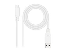 10.01.2100-W - Nanocable USB-C/M a USB-A/M 50cm Blanco (10.01.2100-W)