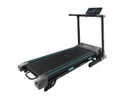 07184 - Cinta de correr plegable CECOTEC DrumFit WayHome 1600 Runner Sprint.1900 W. De 1 a 16 Km/h. 12 programas predefinidos. Sistema de amortiguacin. Panel de control LCD. Superficie de carrera de 130x40 cm. Inclinacin motorizada. Plegable, con ruedas (07184)