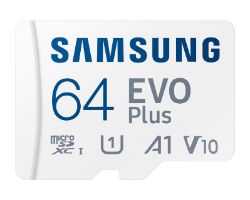 MB-MC64SA/EU - Tarjeta Memoria Samsung Micro SDXC Evo Plus 64Gb UHS-I V10 Class 1 (U1) Lectura 160Mb/s + Adap SD (MB-MC64SA/EU)