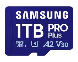 MB-MD1T0SA/EU - Tarjeta Memoria Samsung Micro SDXC Pro Plus 1Tb Clase 10 UHS-I Class 3 (U3) V30 Lectura 180 Mb/s Escritura 130 Mb/s + Adaptador SD (MB-MD1T0SA/EU)