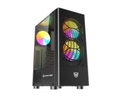 NF-CS-CAELUM-BLACK - Caja Gaming Nfortec Caelum Ventana Lateral de Cristal Templado 2xUSB 2.0 1xUSB 3.0 ATX mATX ITX Negra (NF-CS-CAELUM-BLACK)