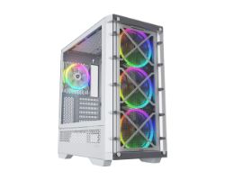 NF-CS-DRACOX-W - Caja PC Nfortec Draco X Ventana Lateral de Cristal Templado RGB 1xUSB 2.0 2xUSB-A 3.0 1xUSB-C 3.1 ATX mATX ITX EATX Blanca (NF-CS-DRACOX-W)