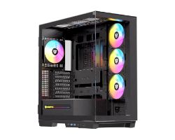 NF-CS-URSA-B - Caja Gaming Nfortec Ursa Ventana Lateral de Cristal Templado 2xUSB 2.0 1xUSB-C 3.0 ARGB ATX mATX ITX EATX Negra(NF-CS-URSA-B)