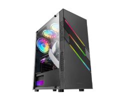 OUT2641 - Caja PC Mars Gaming XL ARGB USB 2.0/3.0 ATX Negra (MCU3) (OUT2641). Buen estado. Caja deteriorada. Golpe en la parte superior. Completa. (OUTLET)