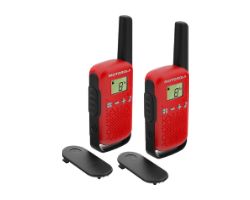 B4P00811RDKMAW - Walkie Talkie Motorola T42 LCD 16 Canales 4000m Negro/Rojo (59T42REDPACK)