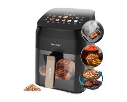 A01_EU01_101134 - Freidora de Aire CECOTEC Cecofry&Grill Smokin 4500, con doble grill y ahumador para dorado perfecto y sabor de parrilla en carnes, capacidad de 4.5 litros y potencia de 1900 W para platos saludables. (A01_EU01_101134)