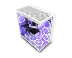 OUT3929 - Caja PC NZXT H9 Flow RGB ATX mATX Blanca (CM-H91FW-01) (OUT3929). Buen estado. Leve golpe en el lomo. Completa. (OUTLET)