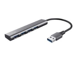 24947 - Hub Trust Halyx USB-A a 4xUSB-A 3.0 Gris/Negro (24947)