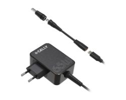 TCTIPS65WBK - Cargador de Pared CELLY Notebook 65W USB-C + Adaptadores Sony/Samsung/HP/Dell/Lenovo Negro (TCTIPS65WBK)