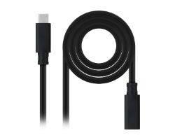 10.01.4501 - Cable NANOCABLE Usb-C3.2/M a Usb-C/H 1m Negro (10.01.4501)