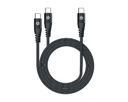 USBC2USBCBK - Cable CELLY Usb-C a 2Usb-C 100w 1.3m Negro (USBC2USBCBK)