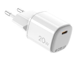 UPTC1USBC20WWH - Cargador de Pared CELLY 20W Gan Usb-C Blanco (UPTC1USBC20WWH)