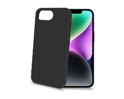 CROMO1123BK - Funda Celly Cromo para iPhone 16E con revestimiento de silicona, Negro (CROMO1123BK)