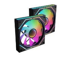 MF3DPROX2R - Ventilador MARS GAMING 2Unidades, 120mm, ARGB Triple Infinity Mirror 360, Negro (MF3DPROX2R)