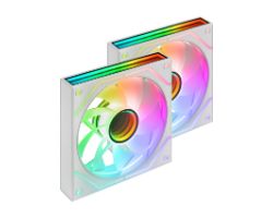 MF3DPROX2RW - Ventilador MARS GAMING 2Unidades, ARGB 360 PWM aspas invertidas, Blanco (MF3DPROX2RW)