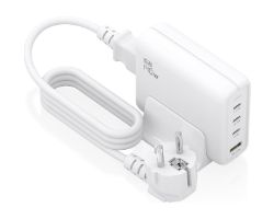 ASCH-140W4P055-W - Cargador de sobremesa AISENS GaN 140W 3Usb-C 1Usb-A Blanco (ASCH-140W4P055-W)