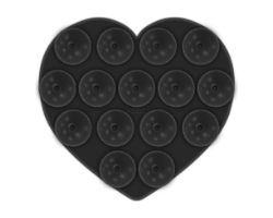 FIXHEARTBK - Ventosa CELLY para smartphone Corazon de Silicona Negro (FIXHEARTBK)