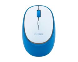 NXMDWS103 - Raton NILOX Dual-Wireless 3.0 y 5.2, Incluye un cable USB Tipo C para la carga, Silencioso, Blanco/Azul (NXMDWS103)