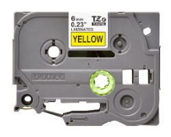 TZe-611 - Cinta Brother Laminada 6mm 8m Negro sobre Amarillo (TZe-611)