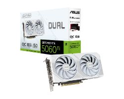 90YV0MP5-M0NA00 - Tarjeta Grfica Nvidia GeForce ASUS DUAL-RTX5060TI-O8G-WHITE 8Gb GDDR7 3xDP 1xHDMI 2.1b PCIe 5.0 HDCP 2.3 OpenGL 4.6 DirectX 12 Ultimate (90YV0MP5-M0NA00)