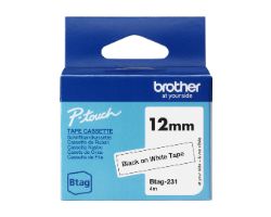 BTAG-231 - Cinta Brother 12mm 4m Negro sobre Blanco (BTAG-231)