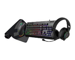 UK594008 - Pack Gaming UNYKA NOVA 4in1 Teclado +Raton +auriculares +Alfombrilla, RGB Negro .(UK594008)