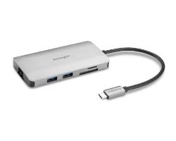 K33820WW - Docking Kensington UH1400P 8en1 USB-C 3.0 a 3xUSB-A 3.0/1xUSB-C 3.0 PD 85W/1xHDMI 2.0/1xRJ45/Lector Tarjetas TF/SD Ethernet GbE Negro/Plata (K33820WW)