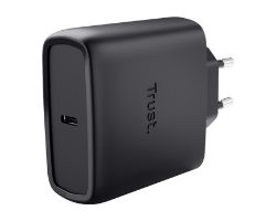 25523 - Cargador de Pared Trust Maxo GaN 65W QC 3.0 1xUSB-C Cable 2m Negro (25523)