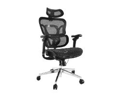 EQ651051 - Silla de Oficina EQUIP Respaldo de Malla Reposabrazos Acolchado/Reposacabezas/Almohada Lumbar Mx. 150Kg Negra (EQ651051)