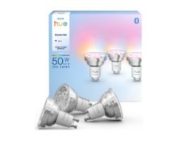 929004235704 - Bombilla Inteligente Philips Hue GU10 345L, Bluetooth, compatible Alexa/Google/HomeKit, 3Unidades. (929004235704)